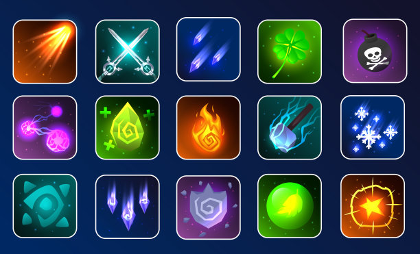 Fantasy_game_icons_of_magic_spells图片下载