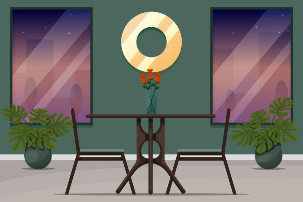 餐厅室内矢量图片下载