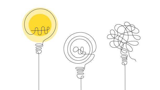 灯泡用电线画线条的艺术图片下载