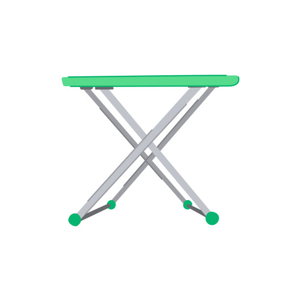 可折叠折叠桌卡通矢量插图图片下载