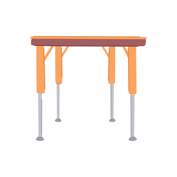 前面折叠桌卡通矢量插图图片下载