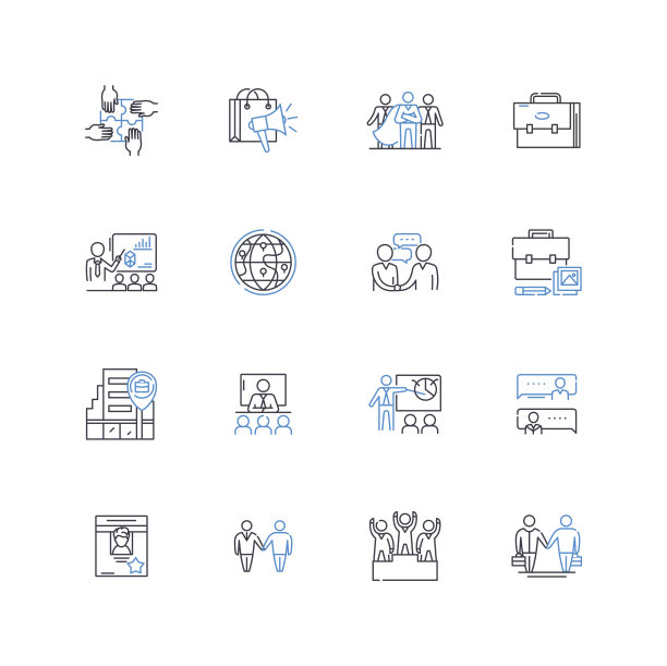 商店线条图标集合：时尚、风格、质量、品种、优惠、选择、客户服务矢量线性插图，经济实惠、舒适、潮流轮廓标志集图片下载