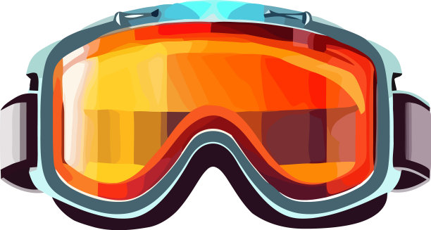 橙色滑雪护目镜运动装备图片下载