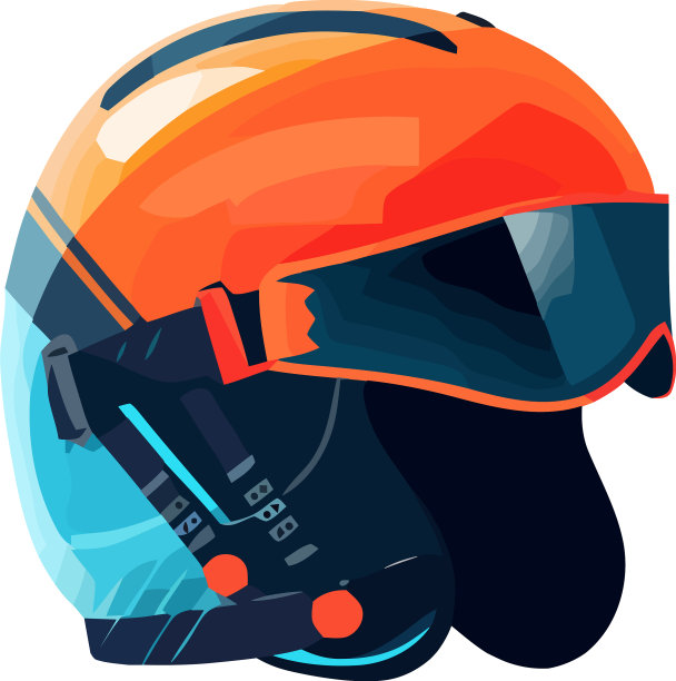 橙色头盔滑雪运动装备图片下载