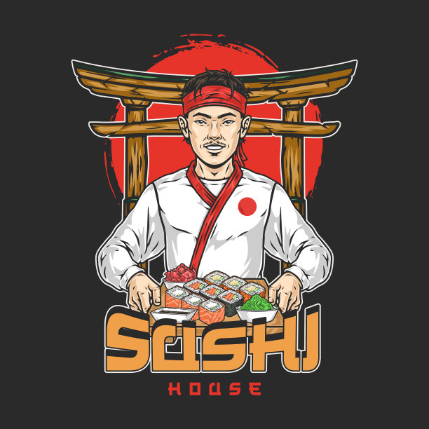 寿司师傅详细的彩色海报图片下载