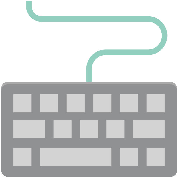 计算机键盘新潮的颜色矢量图标，可以很容易地修改或编辑图片下载