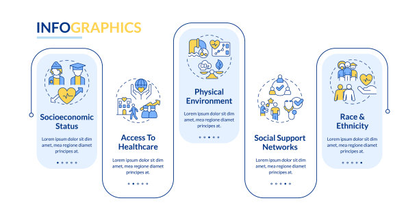 健康的社会决定因素矩形信息图表模板图片下载