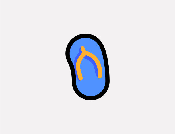 丁字拖凉鞋矢量图标。沙滩拖鞋孤立的插图，象征图片下载