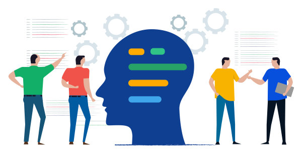 AI人工智能研究团队形形色色，一起讨论分析编码代码图片下载