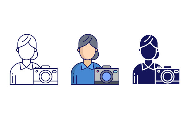 摄影师女性矢量图标图片下载