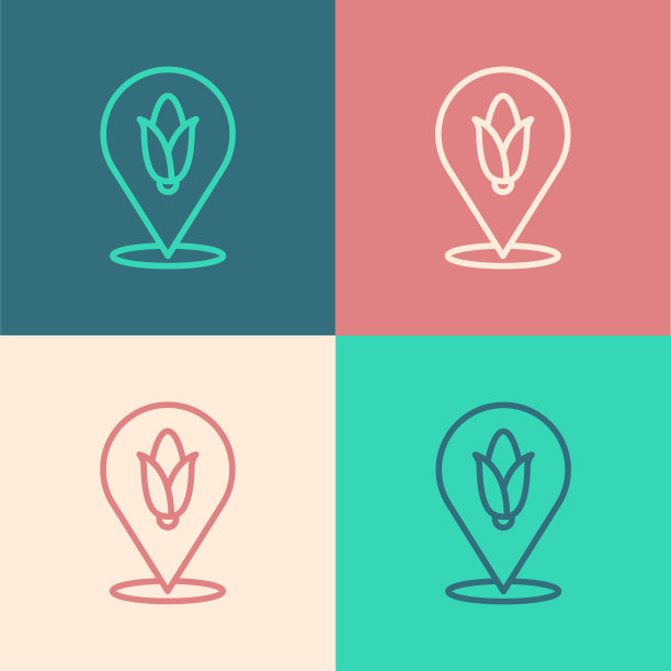 波普艺术风格玉米定位图标图片下载