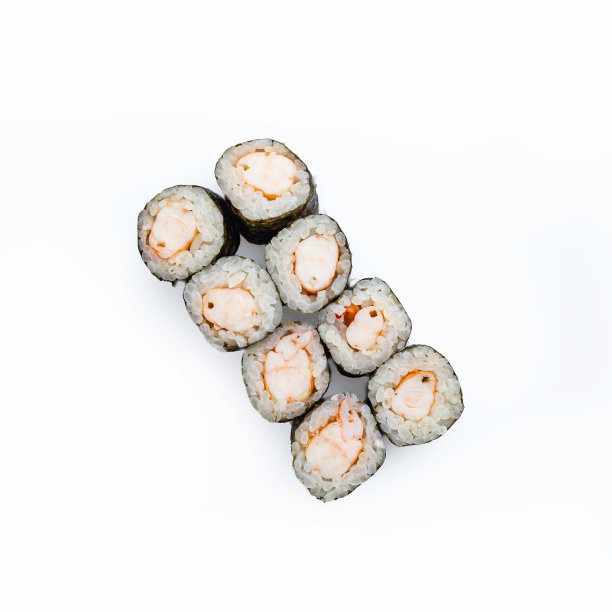白色背景上的一组寿司图片下载