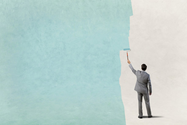 画墙的商人图片下载