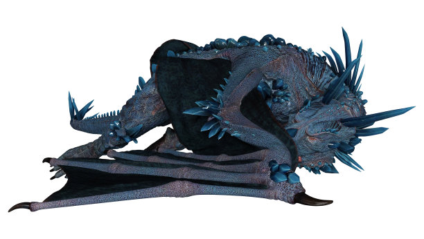 3D渲染童话龙在白色图片下载