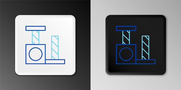 线猫抓后与玩具图标孤立的灰色背景。色彩缤纷的轮廓概念。向量图片下载