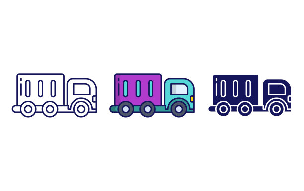 玩具卡车矢量图标图片下载