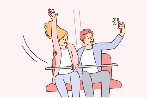 幸福的情侣在公园游玩，拍摄家庭相册或爱情故事视频图片下载