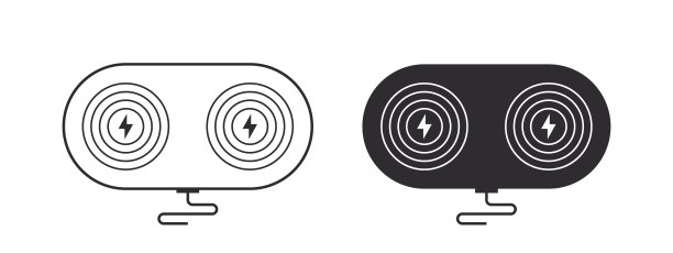 无线充电器概念。手机充电简单说明。磁充电器。矢量可缩放图形图片下载