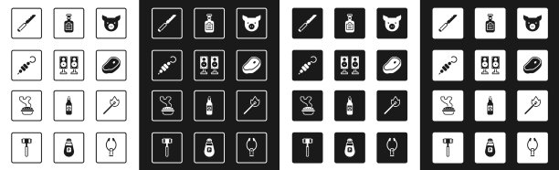 设置猪立体声扬声器烤羊肉串图片下载