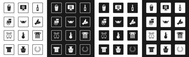 设置瓶子橄榄油头盔与翅膀图片下载