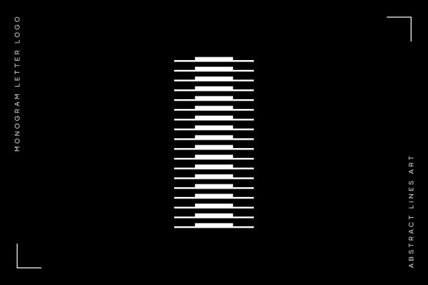 字母组合标志字母i线抽象现代艺术矢量插图图片下载