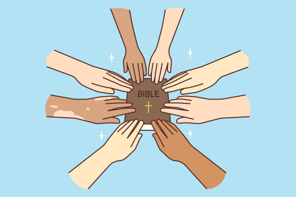 一个跨国集团拿着圣经图片下载