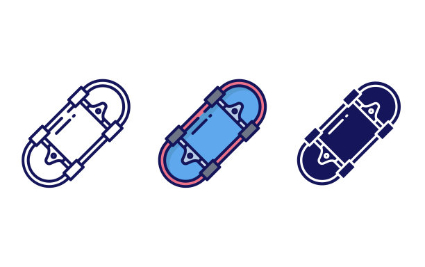 滑板矢量图标图片下载