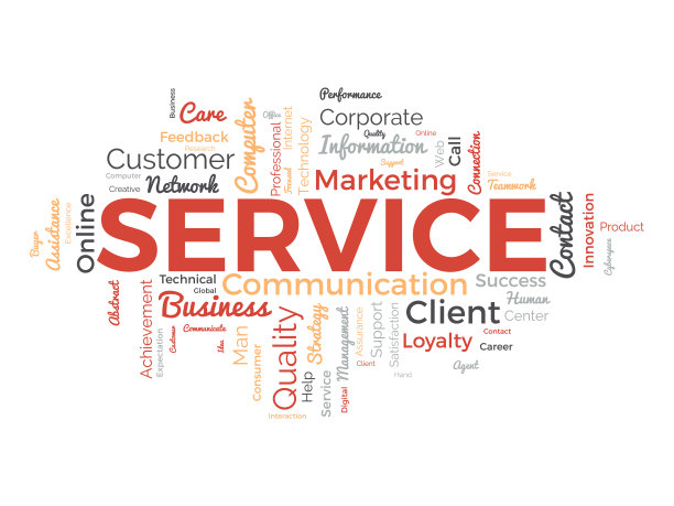 字云后台概念为服务。质量支持，客户管理沟通策略建议。矢量插图。图片下载