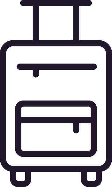 白色背景上的单线条手提箱图标（可用于移动应用、网页设计等）图片下载