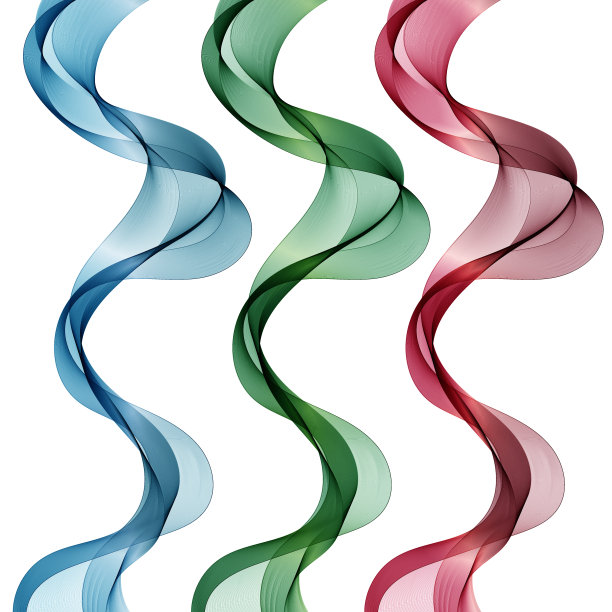 多色波浪图案的集合。装饰元素。演示布局。抽象的波浪。蓝色，绿色和红色的波浪。每股收益10图片下载