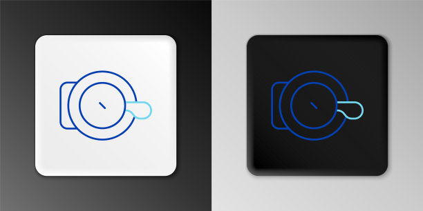 线自行车钟图标孤立的灰色背景。色彩缤纷的轮廓概念。向量图片下载