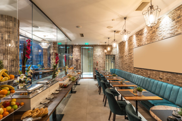 餐厅内部设有自助餐台图片下载