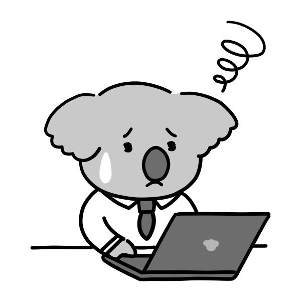 可爱的考拉在笔记本电脑上工作图片下载