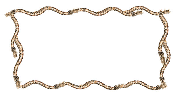 船绳水彩插图框架孤立在白色背景。套索，海军蓝绳，航海风格手绘。设计元素为男孩，冒险收藏，牛仔风格，板图片下载