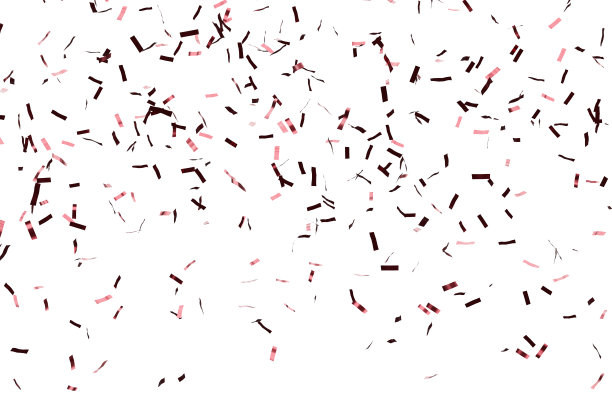 玫瑰金五彩纸屑背景。孤立，被切断。三维渲染图片下载