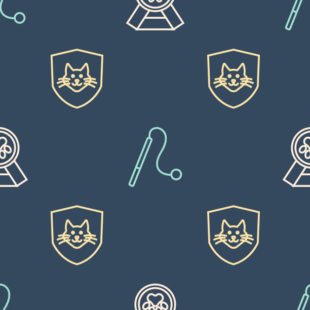 设定线宠物奖励标志动物健康保险图片下载