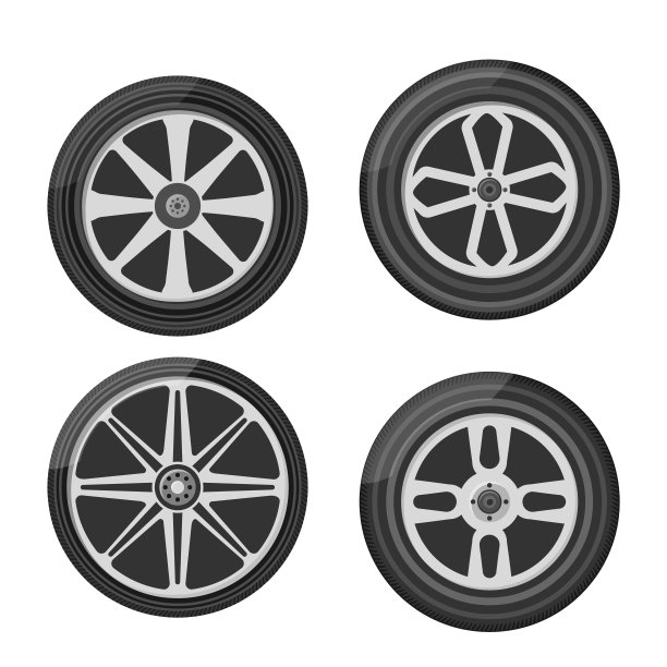 一组车轮图标。图片下载