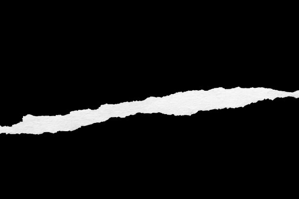 撕开撕开的纸边缘孤立的黑色背景图片下载