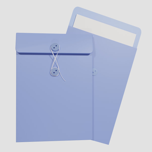办公用品图标3d插图，文件活页夹图片下载