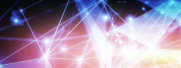 抽象背景与蓝色光线连接三角形图片下载