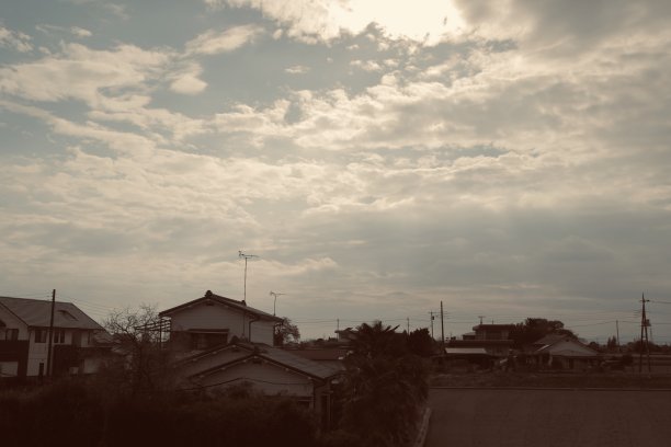 天空和日本的建筑和住房图片下载