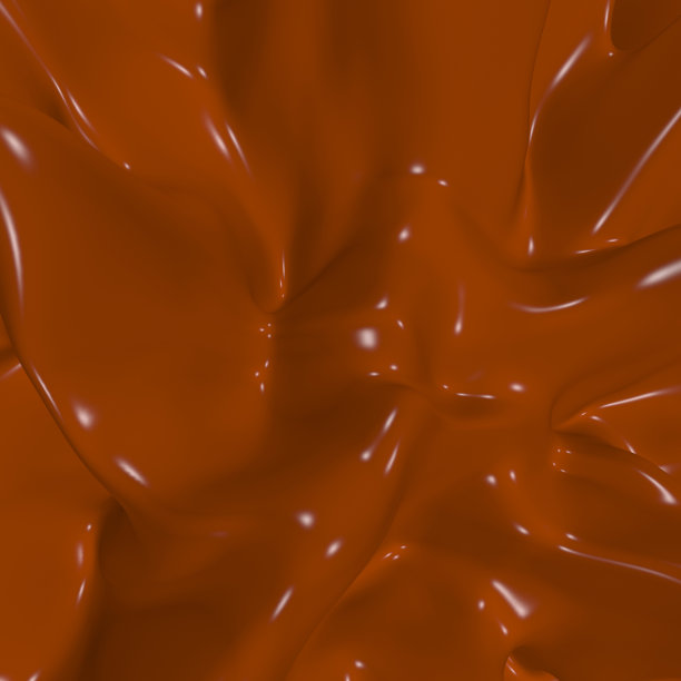 凸起的橡皮泥棕色表面。液体熔体呈波浪状棕色。现代抽象艺术背景。巧克力奶油或酸奶的口感。糖果果冻铺墙纸。3D渲染图图片下载