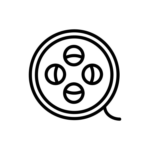 电影矢量图标，轮廓风格，隔离在白色背景上。图片下载