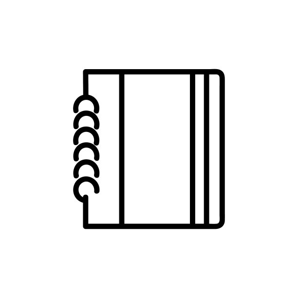 笔记本矢量图标，轮廓样式，隔离在白色背景上。图片下载