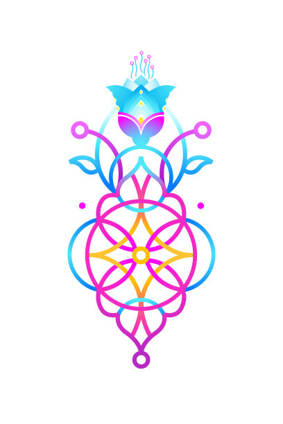 几何酸性霓虹色和谐的象征图片下载