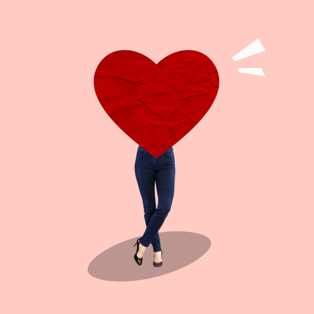 创意艺术拼贴腿穿牛仔裤和心脏。图片下载