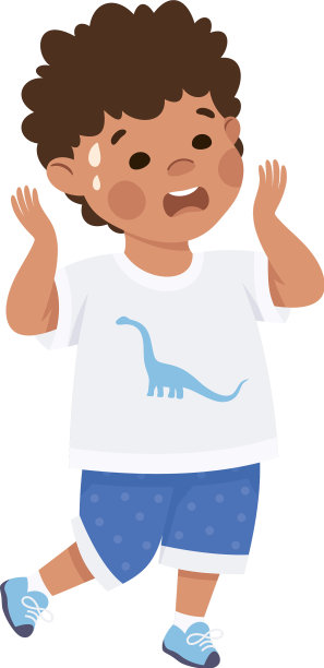 可爱的小男孩，脸上带着害怕的表情图片下载