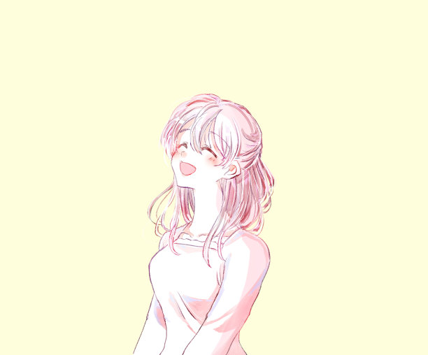 一个看起来很快乐的可爱女人的插图图片下载