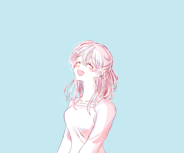 一个看起来很快乐的可爱女人的插图图片下载