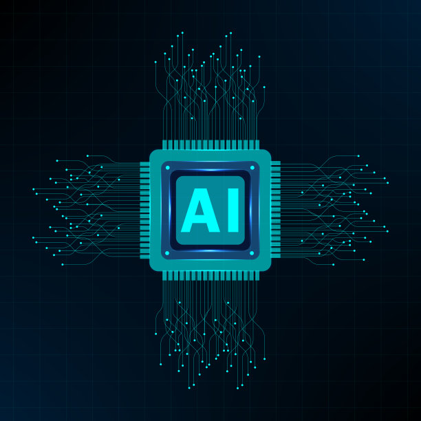 未来科技背景下电路板上的人工智能芯片图片下载